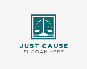 Justice - Justice Scale Court logo design