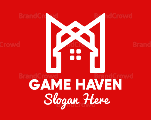 Modern Red Ribbon House Logo