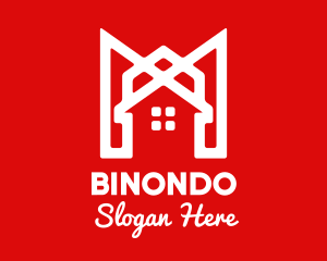 Modern Red Ribbon House Logo