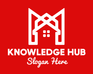 Business Card - Modern Red Ribbon House logo design