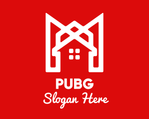 Modern Red Ribbon House logo design