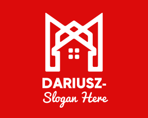 Interior - Modern Red Ribbon House logo design