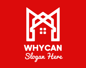 Modern Red Ribbon House logo design