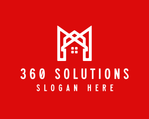 Modern Red Ribbon House logo design