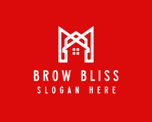 Modern Red Ribbon House logo design