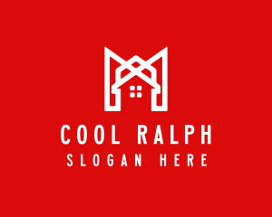 Modern Red Ribbon House logo design