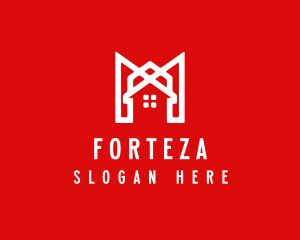 Modern Red Ribbon House logo design