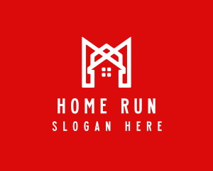 Modern Red Ribbon House logo design