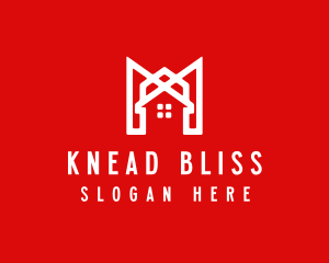 Modern Red Ribbon House logo design