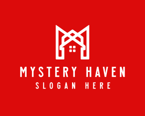 Modern Red Ribbon House logo design