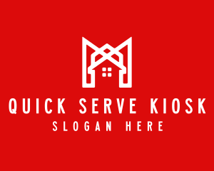 Modern Red Ribbon House logo design