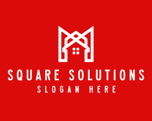 Modern Red Ribbon House logo design