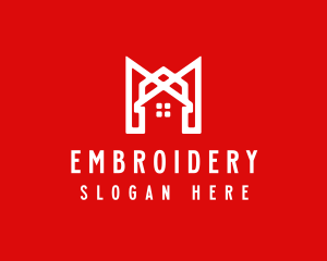 Modern Red Ribbon House logo design