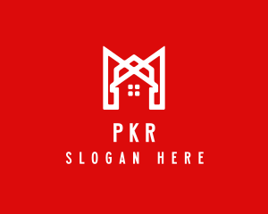 Modern Red Ribbon House logo design