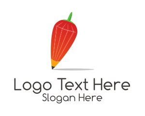 Red Vegetable - Chili Pen Pencil logo design