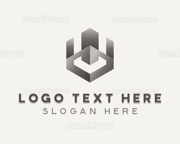 Origami Building Realty Letter U Logo