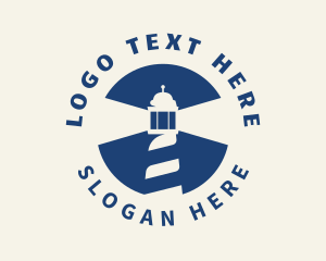Lighthouse - Blue Lighthouse Tower logo design