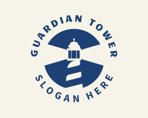 Blue Lighthouse Tower logo design