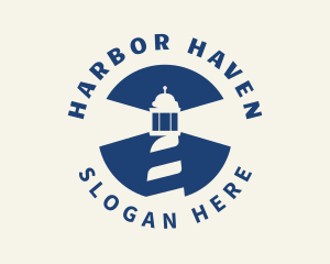 Blue Lighthouse Tower logo design