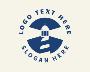 Blue Lighthouse Tower Logo