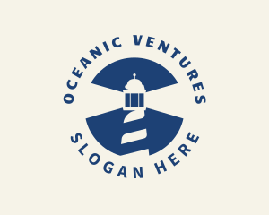 Blue Lighthouse Tower logo design