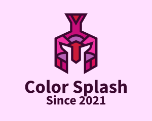 Colorful Spartan Helmet  logo design