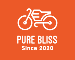 White - Modern Orange Bike logo design