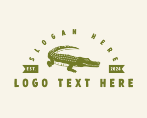 Crocodile - Jungle Wild Crocodile logo design