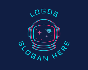 Cartoon - Space Astronaut Glitch logo design