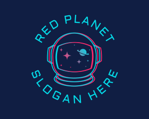 Space Astronaut Glitch logo design