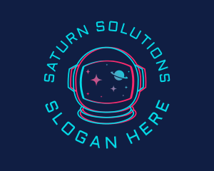 Space Astronaut Glitch logo design