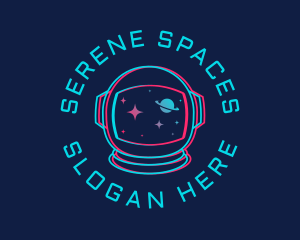 Space Astronaut Glitch logo design