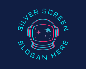 Game Streaming - Space Astronaut Glitch logo design