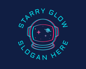 Space Astronaut Glitch logo design