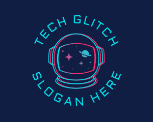 Space Astronaut Glitch logo design