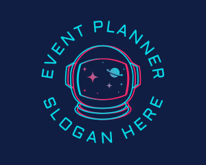 Planet - Space Astronaut Glitch logo design
