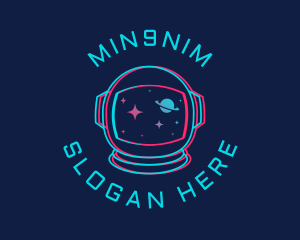 Space Astronaut Glitch logo design
