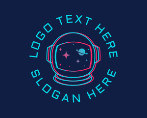 Outer Space - Space Astronaut Glitch logo design