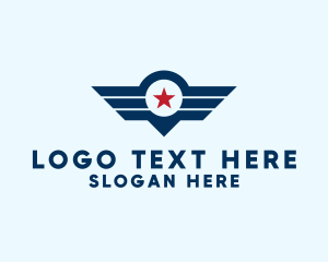 Symbol - Star Wings Map Pin logo design