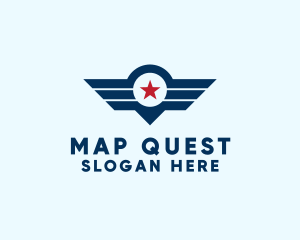 Star Wings Map Pin logo design