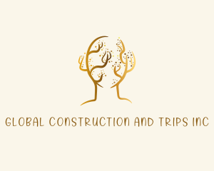 Organic - Golden Tree Head logo design