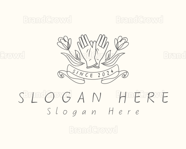 Handdrawn Gardening Gloves Logo