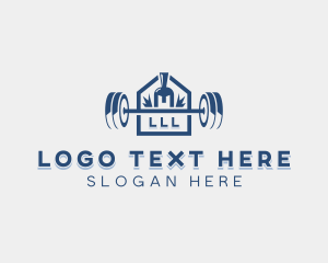 Bodybuilding - Barbell Gym Equipment logo design