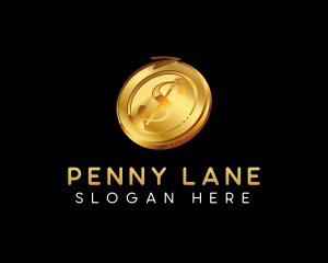 Penny - Bitcoin Cryptocurrency Coin logo design