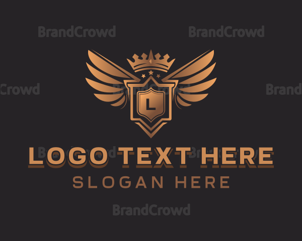 Wings Shield Crown Logo