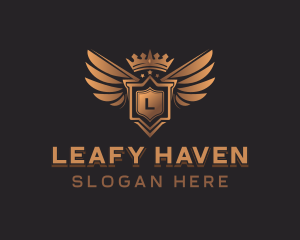 Wings Shield Crown  logo design