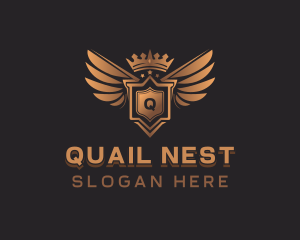 Wings Shield Crown  logo design