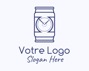 Bar - Beer Time Line Art logo design