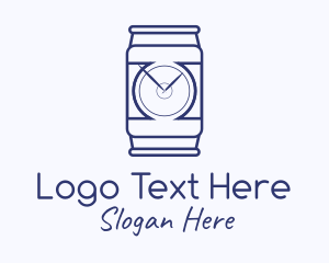 Happy Hour - Beer Time Line Art logo design