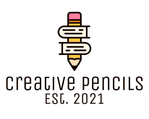 Pencil Learning Book  logo design